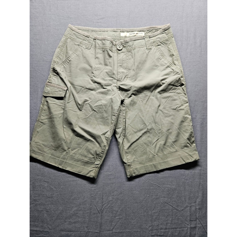 DKNY shorts womens Olive Green Cargo Shorts Utility Casual Cotton Size 10